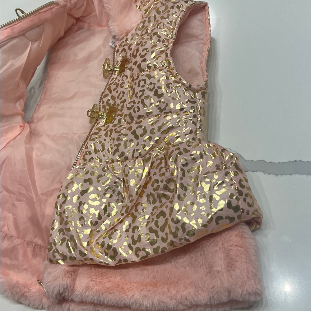 Little Lass Pink and Gold Leopard Vest, NWOT - Picture 6 of 8